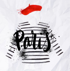 Paris poster striped sweater