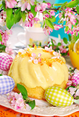 Wall Mural - lemon ring cake on easter table