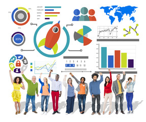Sticker - Business Chart Innovation Teamwork Global Business Concept