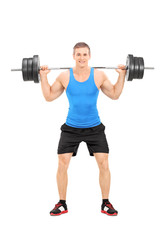 Poster - Athlete exercising with a heavy weight