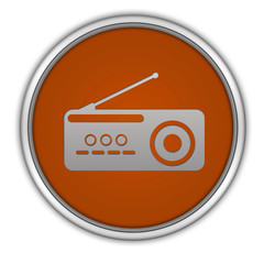 Canvas Print - Radio circular icon on white background