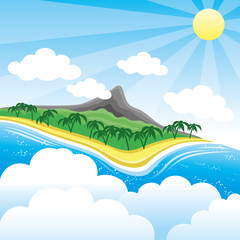 Wall Mural - Tropical island.