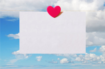 Wall Mural - Pattern for Valentine's Day card with sky background