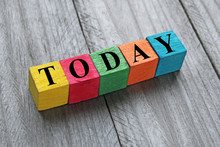 Word Today On Colorful Wooden Cubes