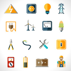 Canvas Print - Electricity Icons Set