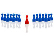 © Phodo Design - Business concept leadership step forward red group blue