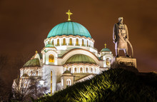 Karadjordje Monument And The Church Of Saint Sava In Belgrade, S