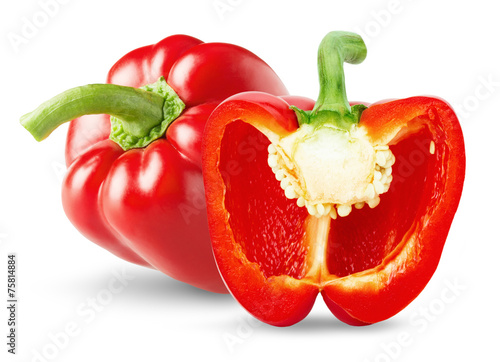 Fotografía red peppers isolated on the white background