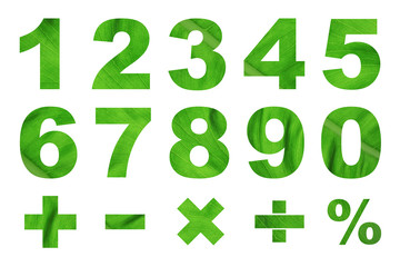 one to zero numbers and basic mathematical symbols