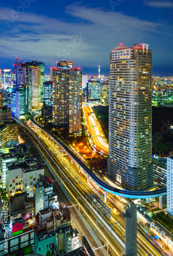 Tapeta ścienna Widok z lotu ptaka tokyo drapaczy chmur, minato, Japonia