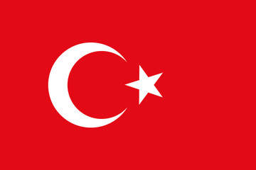 Vector background of turkey flag. Original proportions