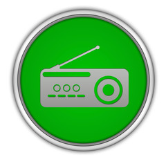 Canvas Print - Radio circular icon on white background