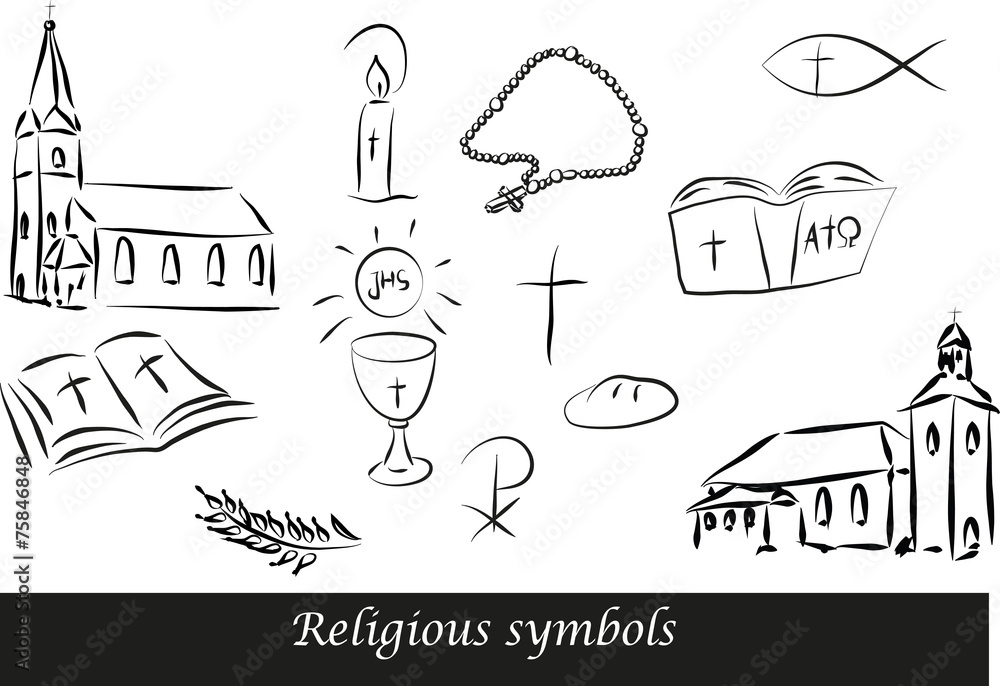 Religious symbols1 - obrazy, fototapety, plakaty 
