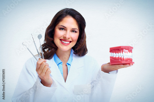 Fototapeta na szkło Dentysta kobieta