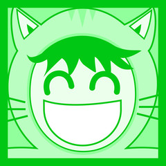 Poster - Green mask cat