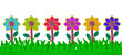 colorful flower on grass field made from plasticine