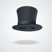 Vector Black Top Hat On White