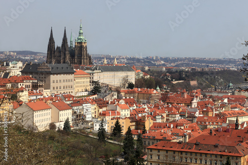 Fotografie, Obraz View of St. Vitus Cathedral from Penrin hill