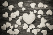Valentines day white hearts background