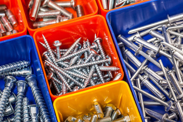 Screws located in a colorful box