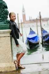 Wall Mural - Portrait of fashion girl in Venice, Italy