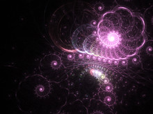 Feminine Pink Fractal Swirl, Digital Artwork