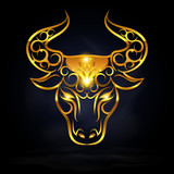 Fototapeta  - Gold bull symbol