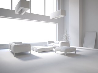 grey 3d interior design