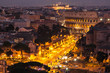 Cityscape of Rome at night.