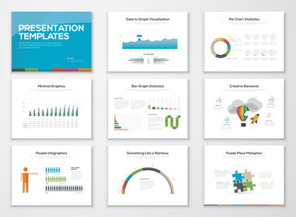 Aufkleber - Presentation slide templates and business vector brochures