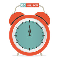 Poster - Sixty Minutes Stop Watch - Alarm Clock Vector Illustration