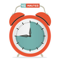 Poster - Forty Five Minutes Stop Watch - Alarm Clock Vector Illustration