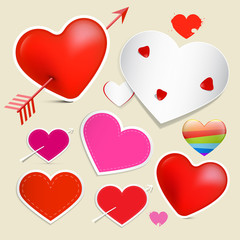 Poster - Vector Hearts Set