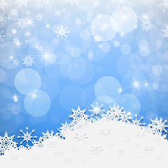 Poster - Blue Vector Abstract Blurred Bokeh Winter Background