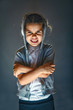 © maxximmm - scary girl child on Halloween face terrifies image of evil and t