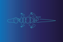 Blue Crocodile Logo Illustration