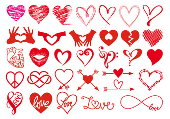 heart and love, big vector set