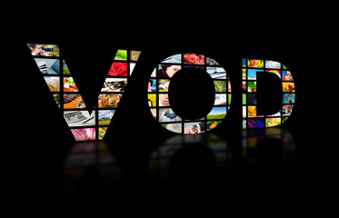 Video on demand abstract text, tv concept.