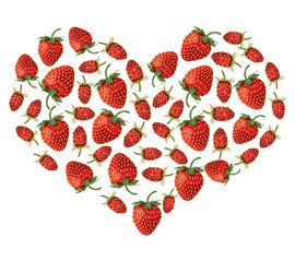 Wall Mural - Strawberries heart