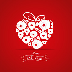 Wall Mural - valentines gift heart flower rose