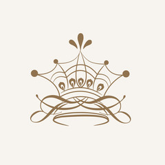 Beautiful crown design on grey background.