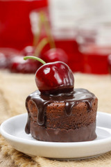 Poster - Chocolate cake with cherries