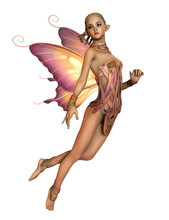 Floating Pink Fairy, 3d CG CA