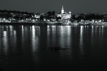 Belgrade Night. Black White.