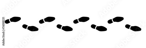 Fotomural Spur, Schuhabdruck, Businesschuhe, Vektor, schwarz, freigestellt