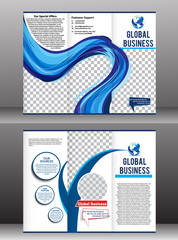 tri fold global business brochure