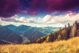Fototapeta Niebo - Autumn mountain  landscape