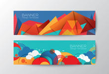 Abstract Colorful Polygon Banner Design Template