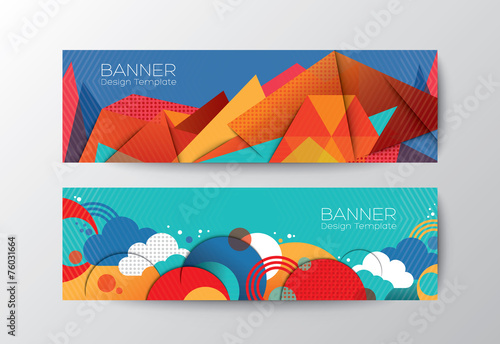 Fotografía Abstract colorful polygon banner design template