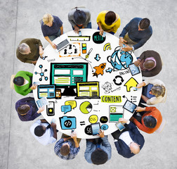 Wall Mural - diversity people responsive design digital content concept